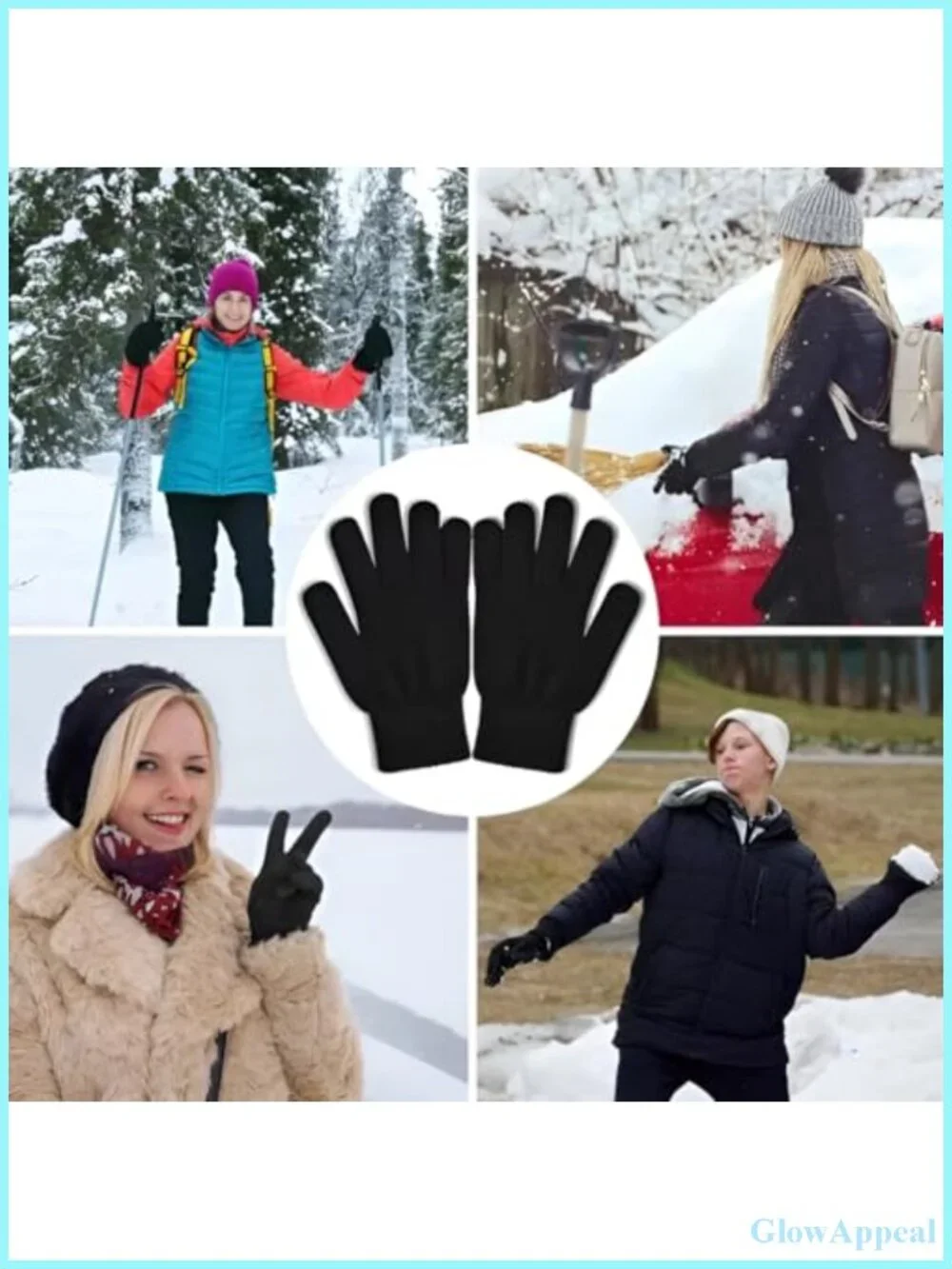 6 Pairs Winter Knit Gloves for Women Men Warm Acrylic Driving Running Hiking